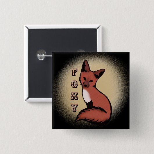 Sly Red Foxy Fox Button (Vorne & Hinten)