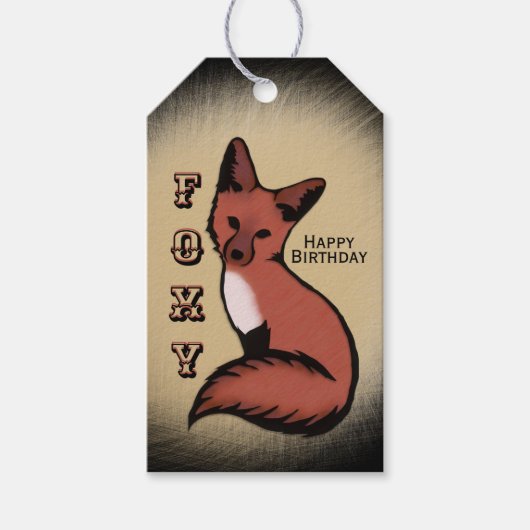 Sly Red Foxy Fox Geburtstag Geschenkanhänger (Vorderseite)