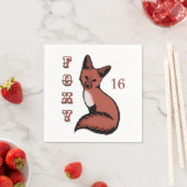 Sly Red Foxy Fox Geburtstag Serviette (Beispiel)