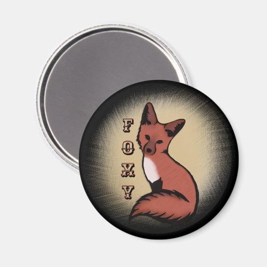 Sly Red Foxy Fox Magnet (Vorderseite/Rückseite)