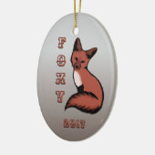 Sly Red Foxy Fox mit Jahr Keramik Ornament (Links)