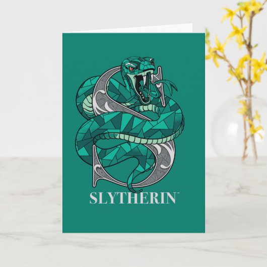 SLYTHERIN™ Crosshatched Emblem Karte (Gelbe Blume)