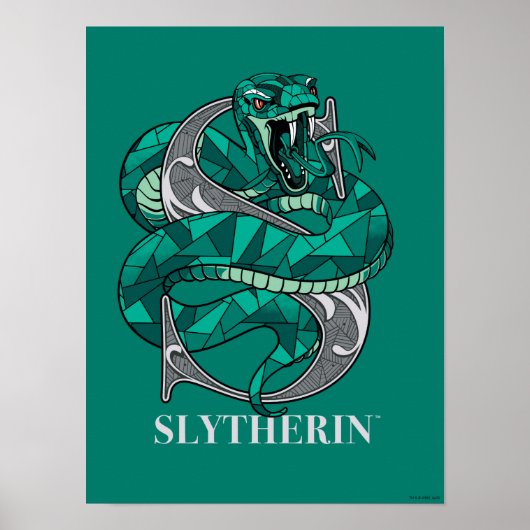 SLYTHERIN™ Crosshatched Emblem Poster (Vorne)