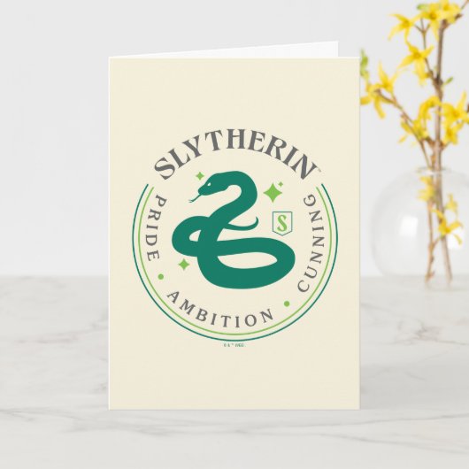 SLYTHERIN™ Green Snake House Pride Abzeichen Karte (Gelbe Blume)