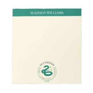 SLYTHERIN™ Green Snake House Pride Abzeichen Notizblock