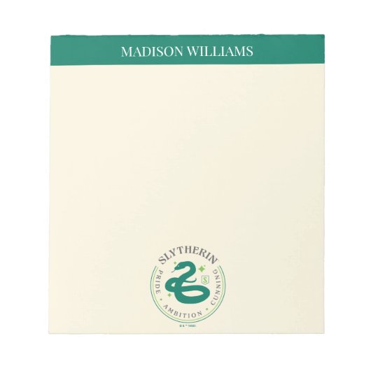 SLYTHERIN™ Green Snake House Pride Abzeichen Notizblock (Vorderseite)