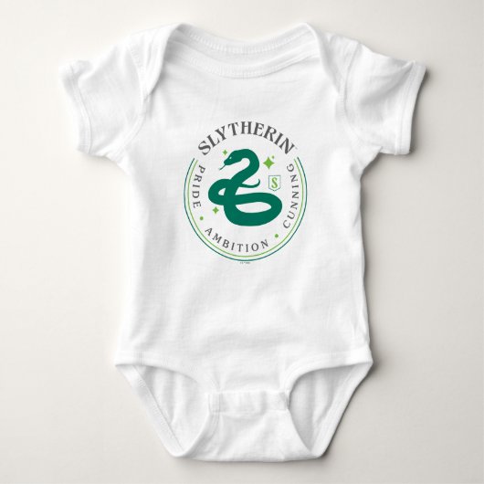 SLYTHERIN™ Green Snake House Pride Badge Baby Strampler (Vorderseite)