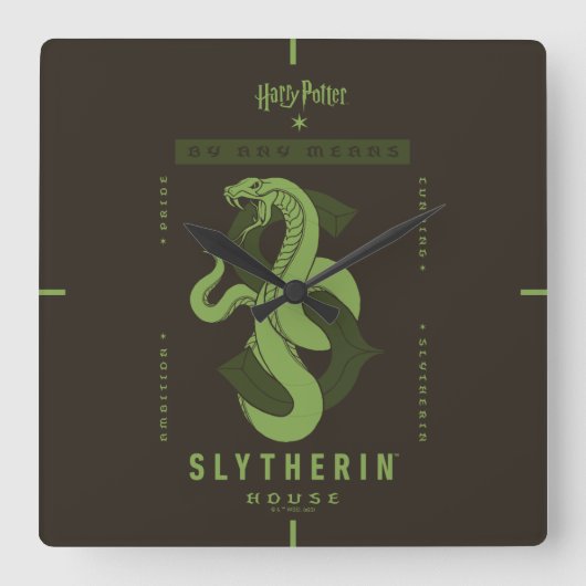 SLYTHERIN™ House auf jeden Fall Quadratische Wanduhr (Vorderseite)