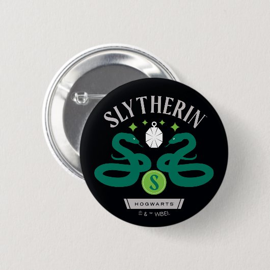 SLYTHERIN™ House Double Snake Locket Graphic Button (Vorne & Hinten)