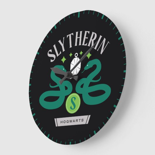 SLYTHERIN™ House Double Snake Locket Graphic Große Wanduhr (Winkel)
