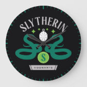 SLYTHERIN™ House Double Snake Locket Graphic Große Wanduhr (Vorderseite)