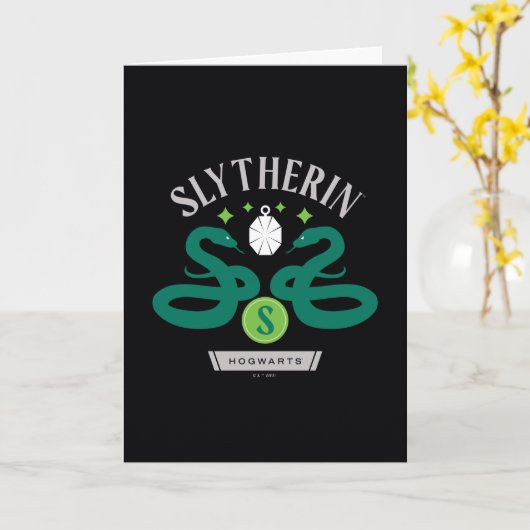 SLYTHERIN™ House Double Snake Locket Graphic Karte (Gelbe Blume)