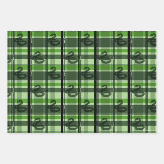 SLYTHERIN™ Tartan Kariertes Muster Geschenkpapier Set (Vorderseite 3)