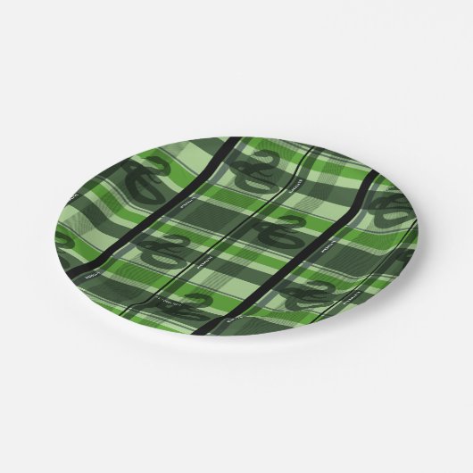 SLYTHERIN™ Tartan Kariertes Muster Pappteller (Schrägansicht)