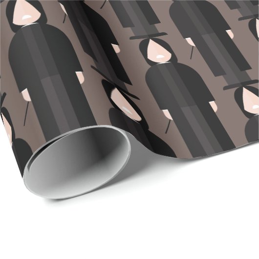 Slytherus – Dark Academia Pattern Wrapping Paper Geschenkpapier (Rolleneckpunkt)
