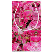 Sm Geschenktasche Pink-Blätter Kleine Geschenktüte (Rückseite)