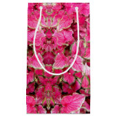 Sm Geschenktasche Pink-Blätter Kleine Geschenktüte (Vorderseite)