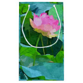 Sm Geschenktasche Pink Lotus Abstrakt Kleine Geschenktüte (Rückseite)