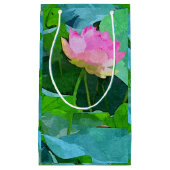 Sm Geschenktasche Pink Lotus Abstrakt Kleine Geschenktüte (Vorderseite)