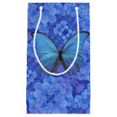 Sm Gift Bag Blue Morpho auf Hydrangea Kleine Geschenktüte (Vorderseite)