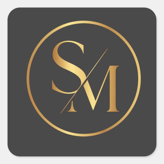 SM Minimales Modernes Design Quadratischer Aufkleber (Vorderseite)