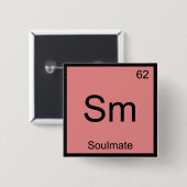 Sm - Seelenverwandtes Funny Chemistry Element Symb Button (Vorne & Hinten)