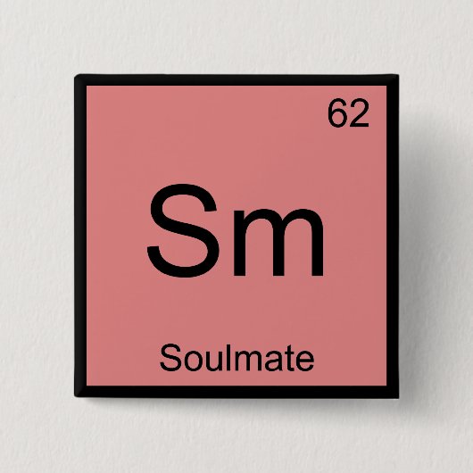 Sm - Seelenverwandtes Funny Chemistry Element Symb Button (Vorderseite)
