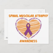 SMA Heart & Ribbon Postkarte (Vorne/Hinten)