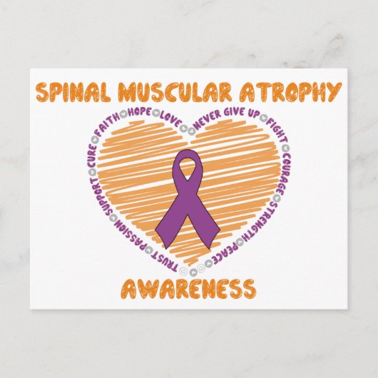 SMA Heart & Ribbon Postkarte (Vorderseite)