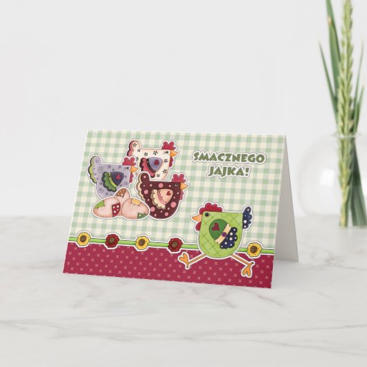 Smacznego Jajka. Osterkarte auf Polnisch Feiertagskarte (Vorderseite)