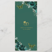 Smaglosgrüne Florale Schmetterlinge Hochzeit Schla Programm (Rückseite)