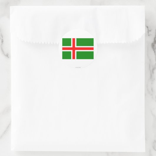 Småland flagge (inoffiziell) runder aufkleber (Tasche)