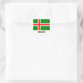 Småland flagge mit name (inoffiziell) runder aufkleber (Tasche)