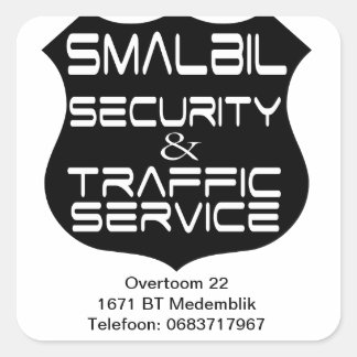 Smalbil Security & Traffic Service Quadratischer Aufkleber