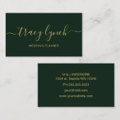 smald Gold handgeschriebene Skriptkalligrafie Visitenkarte (Vorne/Hinten)