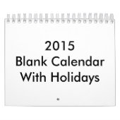 Small 2015 Blank Calendar with Holidays Kalender (Titelbild)