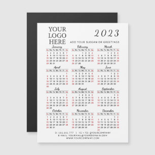 Small 2023 Business Calendar Magnet Logo hinzufüge