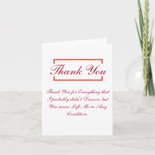 Small, 4" x 5.6" Folded Thank You Card for special Dankeskarte (Vorderseite)