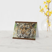 Small 4" x 5.6" Folded Tiger Greeting Card Karte (Gelbe Blume)