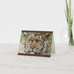 Small 4" x 5.6" Folded Tiger Greeting Card Karte