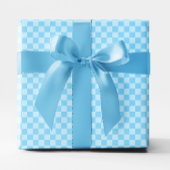 Small Baby Blue Checked Geschenkpapier
