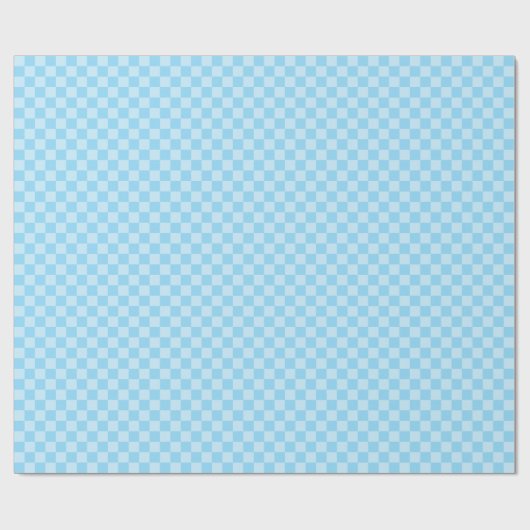 Small Baby Blue Checked Geschenkpapier (Flach)