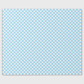 Small Baby Blue und White Checkered Geschenkpapier (Flach)
