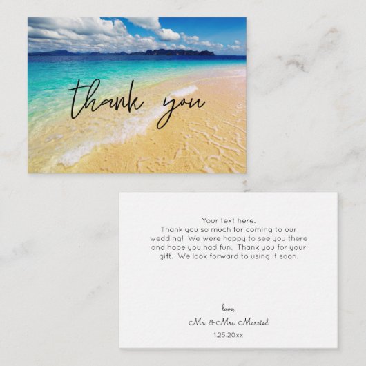 Small Beach & Ocean Vielen Dank Mitteilungskarte (Vorne/Hinten)