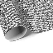 Small Black and White Greek Key Pattern Geschenkpapier (Rolleneckpunkt)