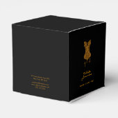 Small Black Gold Glitzer Lingerie Boutique Geschenkschachtel (Rückseite)