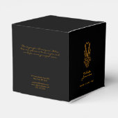 Small Black Gold Glitzer Lingerie Boutique Geschenkschachtel (Rückseite)