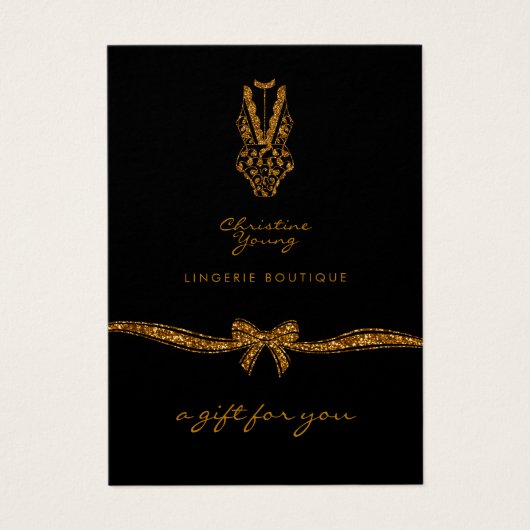 Small Black Gold Lace Boutique Gift Card (Vorderseite)