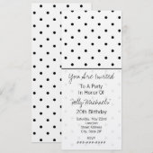 Small Black Polka Dots Party Einladung (Vorne/Hinten)