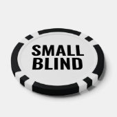 Small Blind Simple Black White Text Pokerchips (Einzeln)